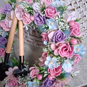 Tavaszi ajtódísz kopogtató koszorú  - otthon & életmód - dekoráció - ajtó- és ablak dekoráció - ajtódísz & kopogtató - Meska.hu