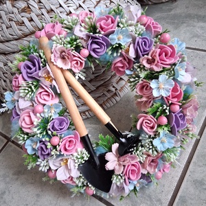 Tavaszi ajtódísz kopogtató koszorú  - otthon & életmód - dekoráció - ajtó- és ablak dekoráció - ajtódísz & kopogtató - Meska.hu