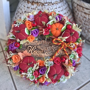 Őszi ajtódísz kopogtató 24cm koszorú  - otthon & életmód - dekoráció - halloween - halloweeni ajtódíszek és ablakdíszek - Meska.hu