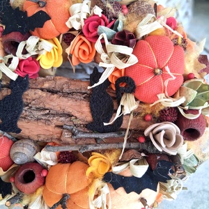 Őszi ajtódísz kopogtató 24cm koszorú  - otthon & életmód - dekoráció - halloween - halloweeni ajtódíszek és ablakdíszek - Meska.hu