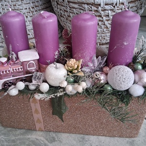 Adventi koszorú karácsonyi asztaldísz ajándék   - karácsony - adventi díszek - adventi koszorú - Meska.hu