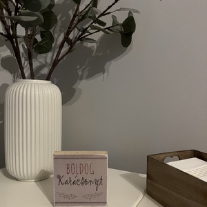 Mini fa dekoráció / Boldog Karácsonyt felirat - karácsony - karácsonyi lakásdekoráció - karácsonyi lakásdíszek - Meska.hu