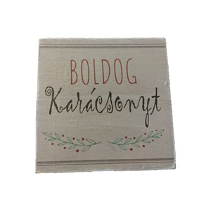Mini fa dekoráció / Boldog Karácsonyt felirat, Karácsony, Karácsonyi lakásdekoráció, Karácsonyi lakásdíszek, Decoupage, transzfer és szalvétatechnika, MESKA