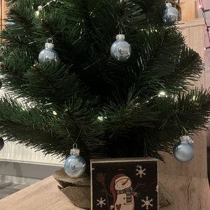 Mini fa dekoráció / Hóember - karácsony - karácsonyi lakásdekoráció - karácsonyi lakásdíszek - Meska.hu