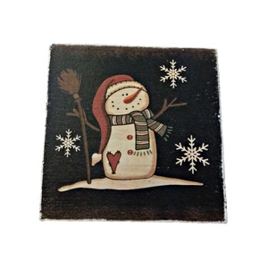 Mini fa dekoráció / Hóember, Karácsony, Karácsonyi lakásdekoráció, Karácsonyi lakásdíszek, Decoupage, transzfer és szalvétatechnika, MESKA