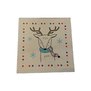 Mini fa dekoráció / Szarvas, Karácsony, Karácsonyi lakásdekoráció, Karácsonyi lakásdíszek, Decoupage, transzfer és szalvétatechnika, MESKA