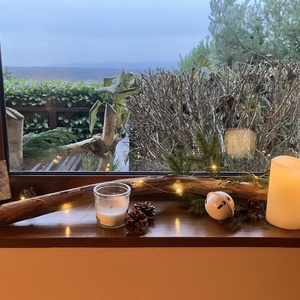 Mini fa dekoráció / Boldog Karácsonyt felirat - karácsony - karácsonyi lakásdekoráció - karácsonyi lakásdíszek - Meska.hu