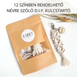 D.I.Y. Makramé Kulcstartó készítő csomag - Névre szóló kulcstartó csináld magad készlet - Meska.hu
