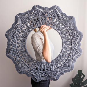 80 cm-es egyedi makramé óriás mandala, fali dekoráció - otthon & életmód - dekoráció - fali és függő dekoráció - falra akasztható dekor - Meska.hu
