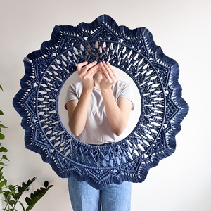 80 cm-es makramé mandala, egyedi fali dekoráció - otthon & életmód - dekoráció - spiritualitás - mandala - Meska.hu
