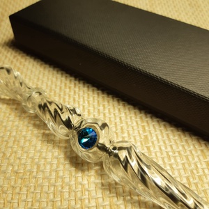 Üveg toll - Swarovski Aquamarine - otthon & életmód - papír, írószer - ceruza & toll - Meska.hu