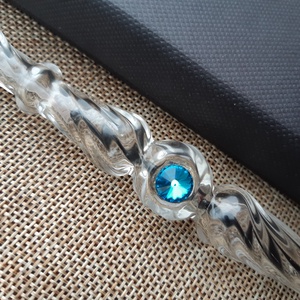 Üveg Toll - Swarovski Bermuda Blue - otthon & életmód - papír, írószer - ceruza & toll - Meska.hu