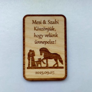 Esküvői köszönet ajándék Lovas1, Esküvő, Emlék & Ajándék, Köszönőajándék, Famegmunkálás, Gravírozás, pirográfia, MESKA