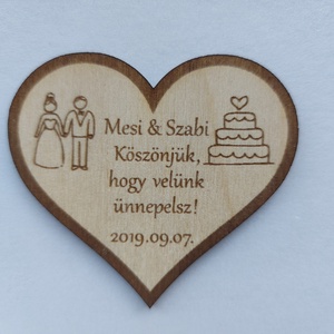 Esküvői köszönet ajándék szív2, Esküvő, Emlék & Ajándék, Köszönőajándék, Famegmunkálás, Gravírozás, pirográfia, MESKA