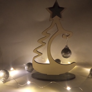 Karácsonyi fenyő dísz szürke fenyő sziluettes - karácsony - karácsonyi lakásdekoráció - karácsonyi lakásdíszek - Meska.hu