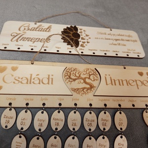 Családi ünnepek öröknaptár, Otthon & Életmód, Dekoráció, Fali és függő dekoráció, Falinaptár & Öröknaptár, Gravírozás, pirográfia, MESKA