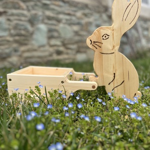 Talicskás nyuszi(k), Otthon & Életmód, Ház & Kert, Kerti dísz, Famegmunkálás, Gravírozás, pirográfia, MESKA