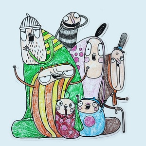 Kuflik falmatrica - Színezd ki! (8 db) - baba - mama - babaszoba-dekoráció - gyerekszoba falmatrica - Meska.hu