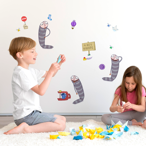 Kuflik Fityirc falmatrica csomag, Baba - mama, Gyerekszoba falmatrica, Babaszoba-dekoráció, Fotó, grafika, rajz, illusztráció, MESKA