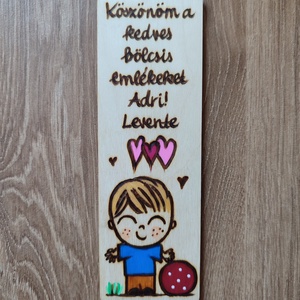 Bölcsis köszönő ajándék, könyvjelző - Meska.hu