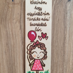 Bölcsis köszönő ajándék, könyvjelző, Könyv & Zene, Könyvjelző, Gravírozás, pirográfia, MESKA