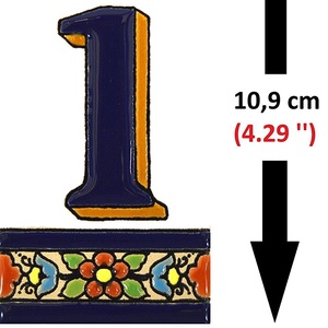 Személyre szabott, rendelésre készülő spanyol kerámia házszám fémkeretben - Flores, 5 számjegy - otthon & életmód - ház & kert - házszám - Meska.hu