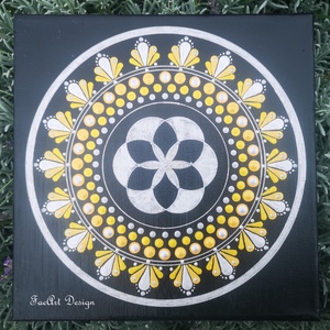 Shield  - Pontfestett mandala, Művészet, Festmény, Akril, Festészet, MESKA