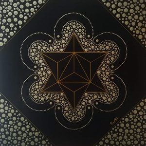 Metatron - Gabonakör  - Pontfestett mandala, Művészet, Festmény, Akril, Festészet, MESKA