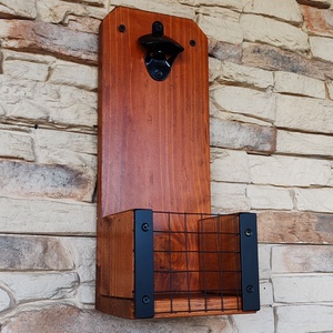 Fali sörnyitó, kupaktartóval - otthon & életmód - konyhafelszerelés, tálalás - italos kellékek - sörnyitó - Meska.hu