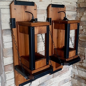 Rusztikus fali lámpák 2db, Otthon & Életmód, Lámpa, Hangulatlámpa, Famegmunkálás, Fémmegmunkálás, MESKA