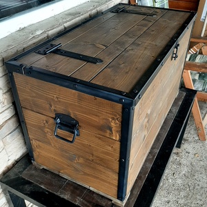 Kincsesláda, tároló láda, Otthon & Életmód, Tárolás & Rendszerezés, Láda, Famegmunkálás, Fémmegmunkálás, MESKA