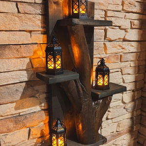 Egyedi fali lámpástartó , Otthon & Életmód, Gyertya, illat, aroma, Mécses és mécsestartó, Famegmunkálás, MESKA