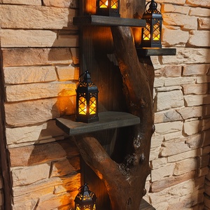 Egyedi fali mécsestartó, Otthon & Életmód, Gyertya, illat, aroma, Mécses és mécsestartó, Famegmunkálás, MESKA