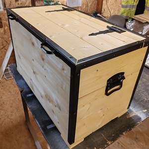 Tároló láda, kincsesláda , Otthon & Életmód, Tárolás & Rendszerezés, Láda, Famegmunkálás, Fémmegmunkálás, MESKA