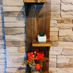 Rusztikus fali virágtartó polc  - otthon & életmód - dekoráció - virágdísz és tartó - virágtartó - Meska.hu