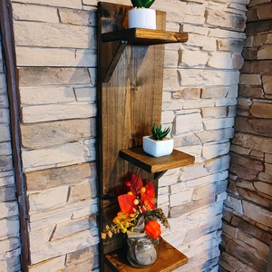 Rusztikus fali virágtartó polc  - Meska.hu