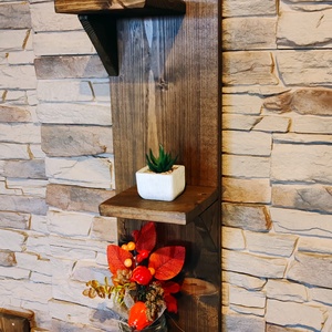 Rusztikus fali virágtartó polc  - otthon & életmód - dekoráció - virágdísz és tartó - virágtartó - Meska.hu