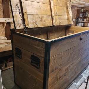 Tároló láda, kincsesláda , Otthon & Életmód, Tárolás & Rendszerezés, Láda, Famegmunkálás, Fémmegmunkálás, MESKA