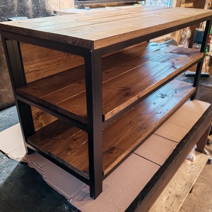 Ipari stílusú cipőtartó pad , Otthon & Életmód, Bútor, Pad, Famegmunkálás, Fémmegmunkálás, MESKA