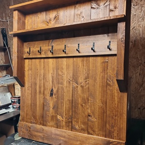 Rusztikus előszobafal, akasztó� dió színben - otthon & életmód - bútor - fogas - Meska.hu