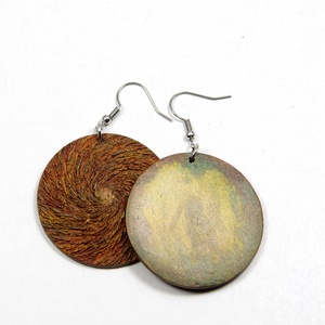 Őszi színek - Egyedi, kézműves fülbevaló - ékszer - fülbevaló - lógós kerek fülbevaló - Meska.hu