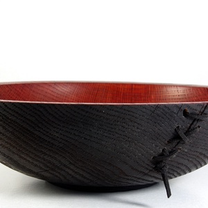 Vörös és fekete - Egyedi, kézműves kínálótál tölgyfából , Otthon & Életmód, Dekoráció, Asztal és polc dekoráció, Asztaldísz, Famegmunkálás, MESKA