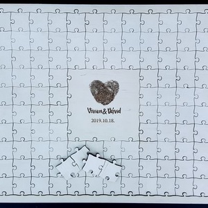 Puzzle vendégkönyv ( esküvői vendégkönyv ) ES0001 - esküvő - emlék & ajándék - vendégkönyv - Meska.hu