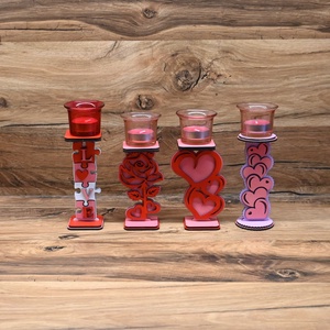 Valentin napi mécsestartó! Egy kis fény a szerelemhez!, Kellékek & szerszámok, Dekorációs kellékek, Figurák, Famegmunkálás, MESKA
