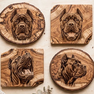 5 db Cane Corso gravír minta -  fára és sötét palára - művészet - grafika & illusztráció - digitális - Meska.hu