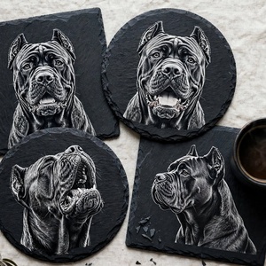 5 db Cane Corso gravír minta -  fára és sötét palára - művészet - grafika & illusztráció - digitális - Meska.hu