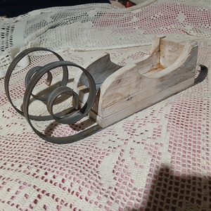 Dekor szánkó, Karácsony, Karácsonyi lakásdekoráció, Famegmunkálás, Fémmegmunkálás, MESKA