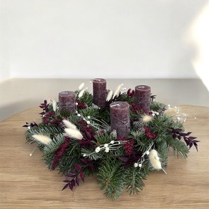 Adventi koszorú nordmann fenyővel - karácsony - adventi díszek - adventi koszorú - Meska.hu