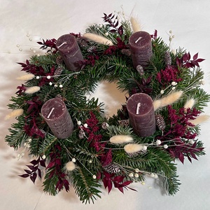 Adventi koszorú nordmann fenyővel - Meska.hu