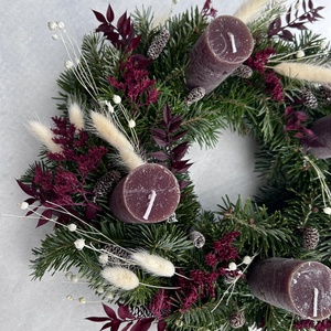 Adventi koszorú nordmann fenyővel - karácsony - adventi díszek - adventi koszorú - Meska.hu